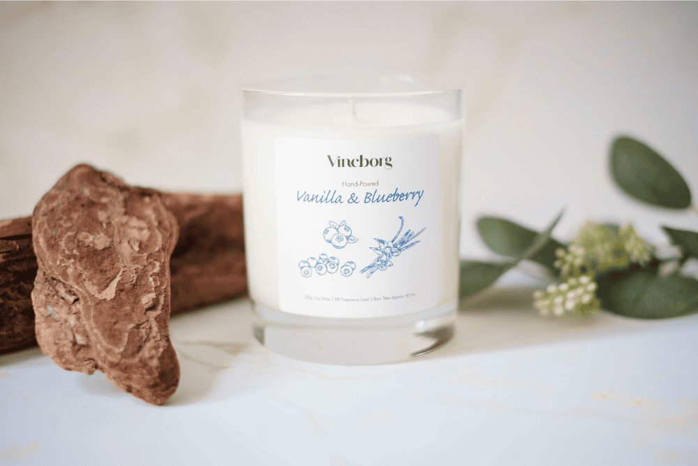 Vanilla Blueberry Soy Wax hand poured Candle